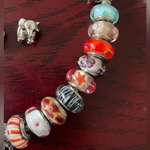 Set of NINE Pandora Murano Glass Charms